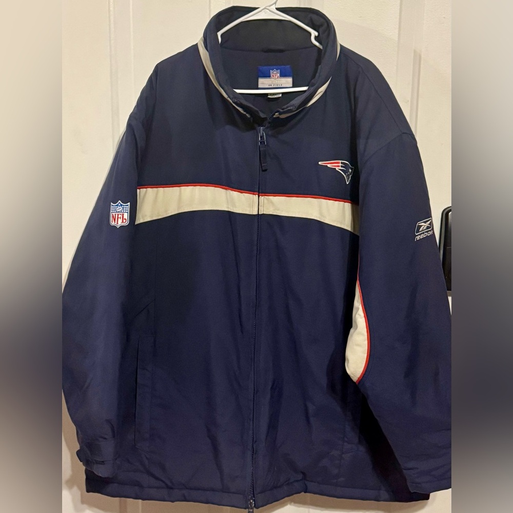Reebok New England Patriots Navy Team Jacket vintage 2000 Sz XL
